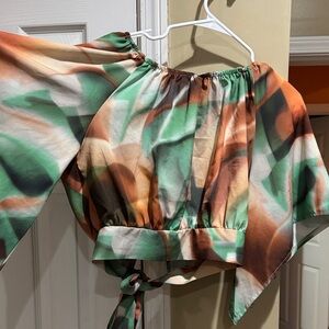 SHEIN Multicolor Off-Shoulder Blouse